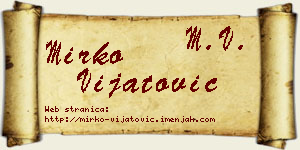 Mirko Vijatović vizit kartica